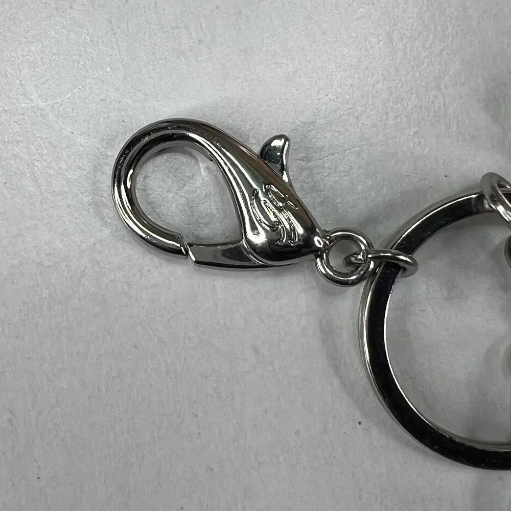 Vintage Silver Filigree Heart & Key Keychain Ornate Romantic Keychain Keyring